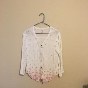 White and Pink button down shirt